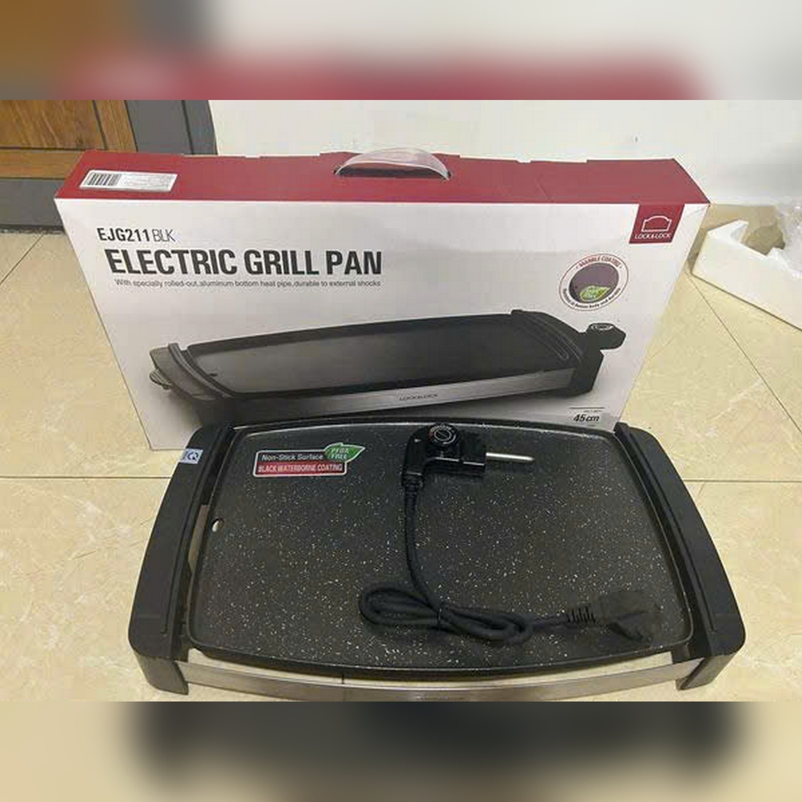 EJG211BLK -Vỉ nướng điện L&L DSA-4525, 580*92*335 mm, 220-240V, AC50-60HZ, 1800-2200W - Màu đen