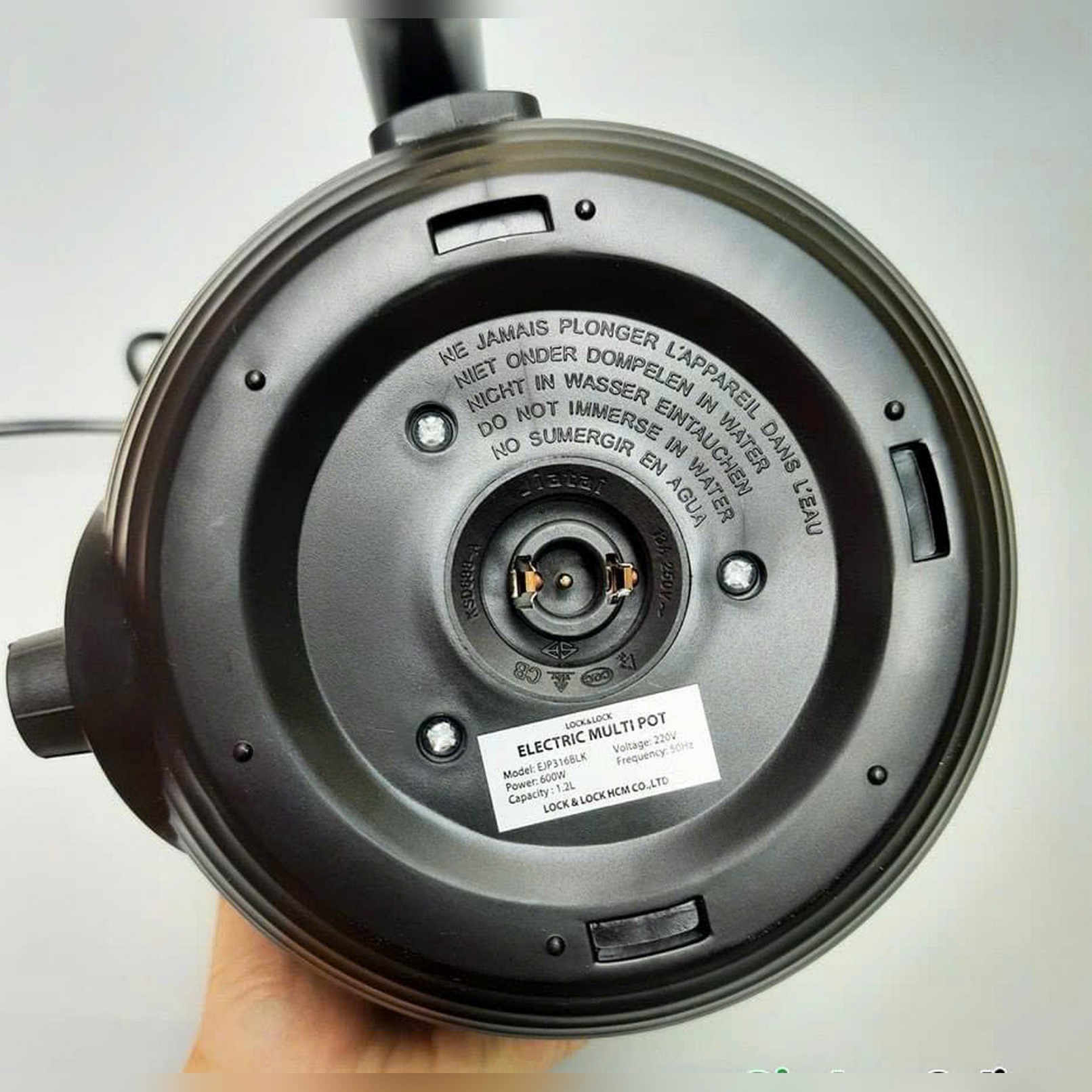 EJP316BLK - Nồi điện đa năng Lock&lock Multi Pot 1,2L, 220V, 50Hz,600W - Màu Đen