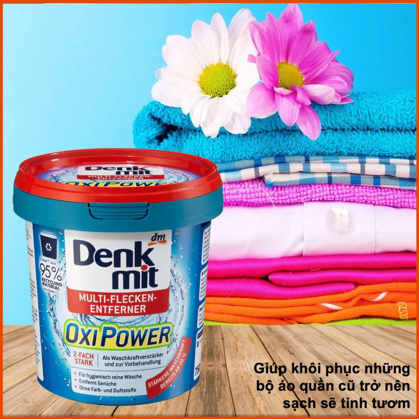 Chất tẩy vết bẩn quần áo màu 750g Denmikt Multi-Flecken