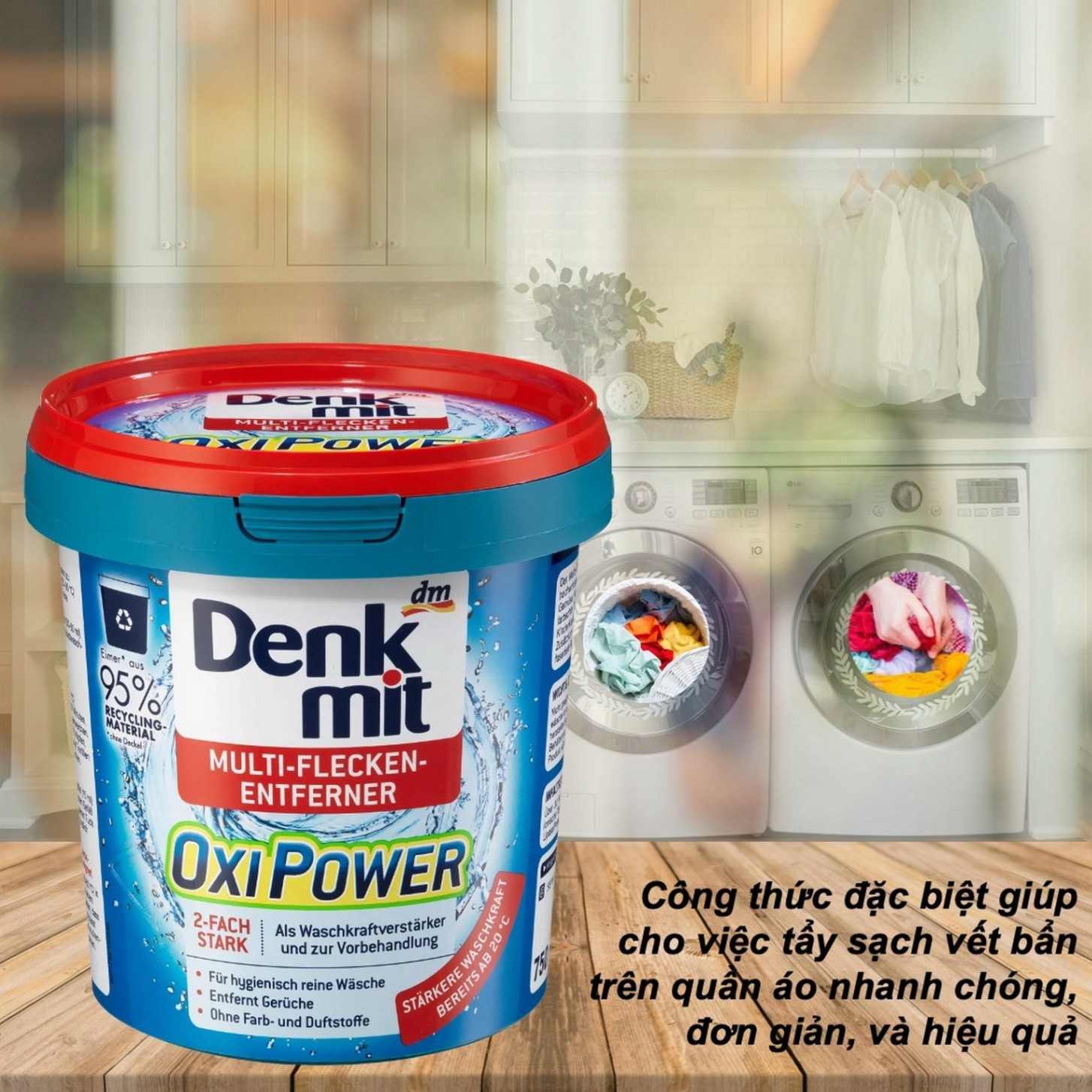 Chất tẩy vết bẩn quần áo màu 750g Denmikt Multi-Flecken