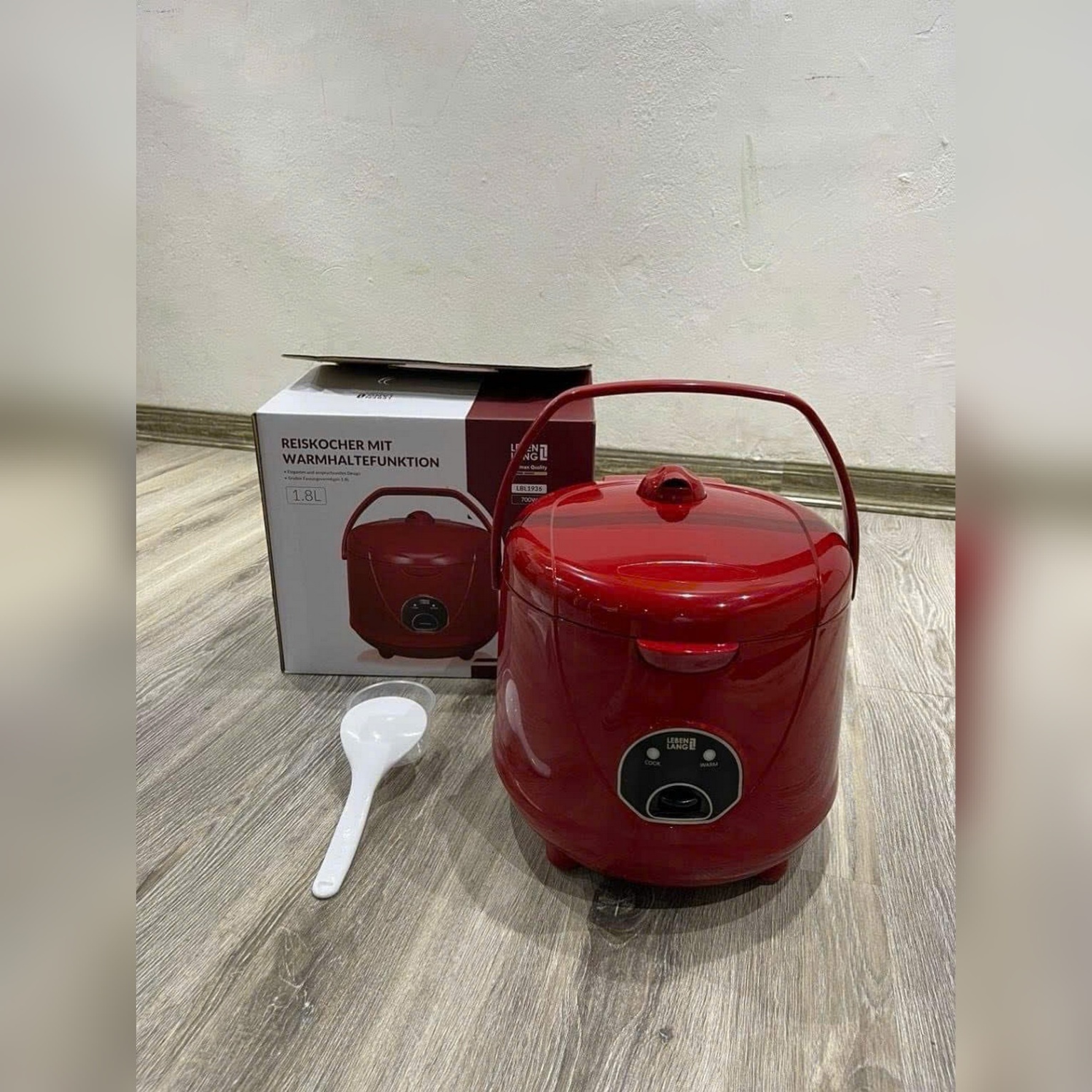 LBL1936RED-Nồi cơm điện Lebenlang 1.8L 700W màu đỏ