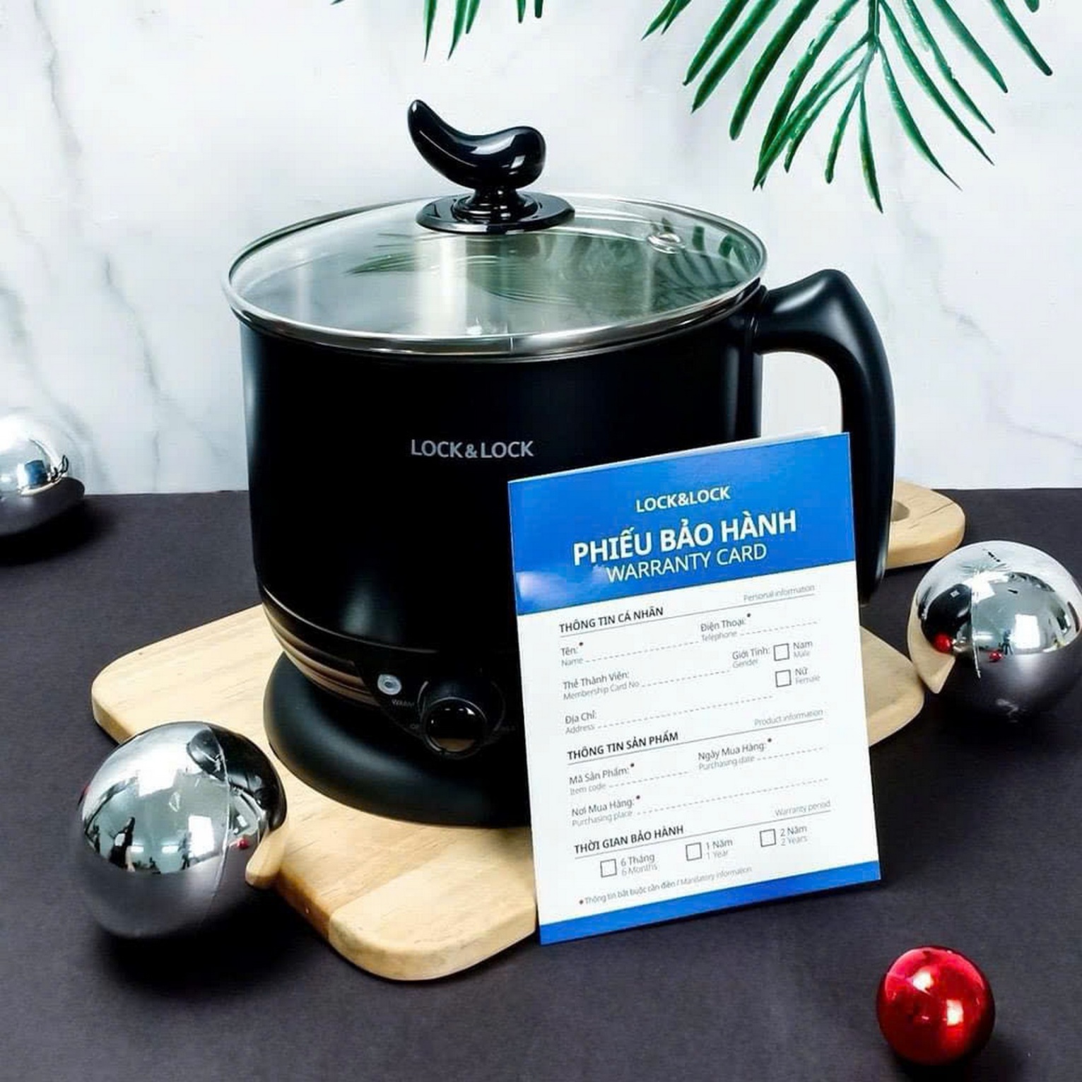 EJP316BLK - Nồi điện đa năng Lock&lock Multi Pot 1,2L, 220V, 50Hz,600W - Màu Đen