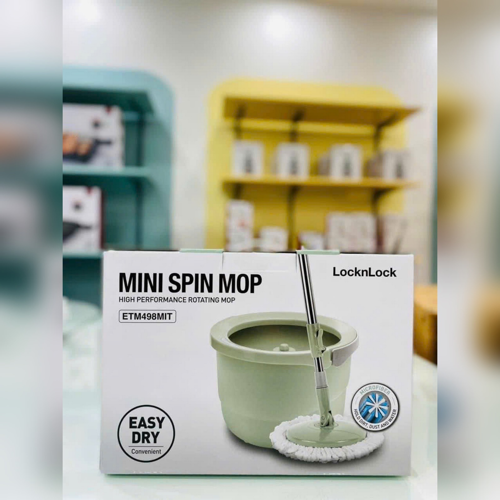 Cây lau nhà mini Spin Mop Lock&Lock ETM498MIT - Xanh Mint