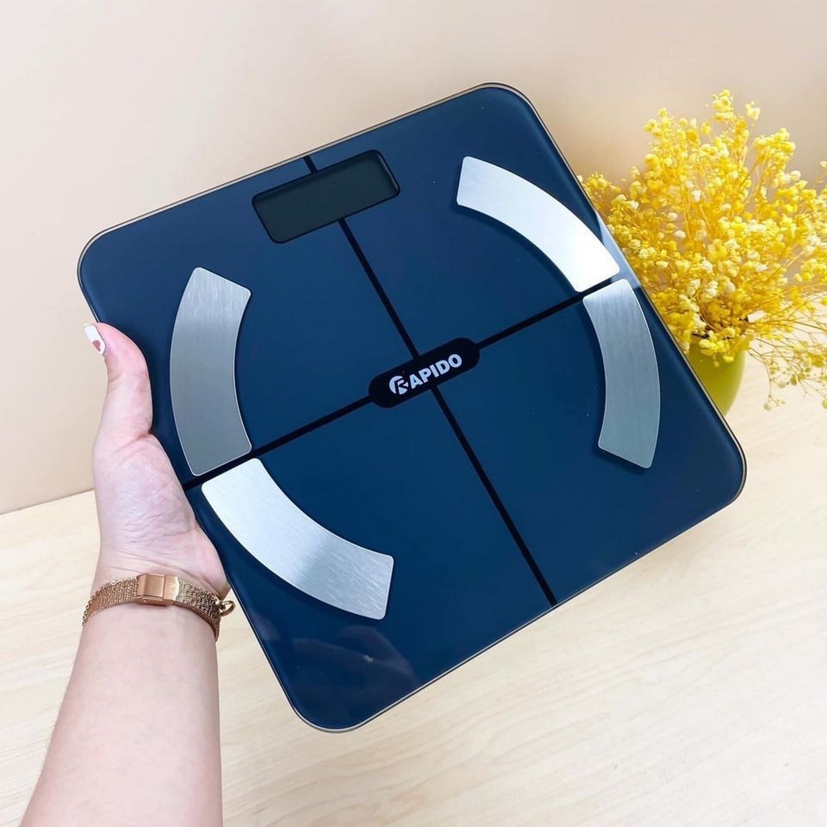 Cân sức khỏe Bluetooth Rapido RSBB 02 (màu xám xanh )