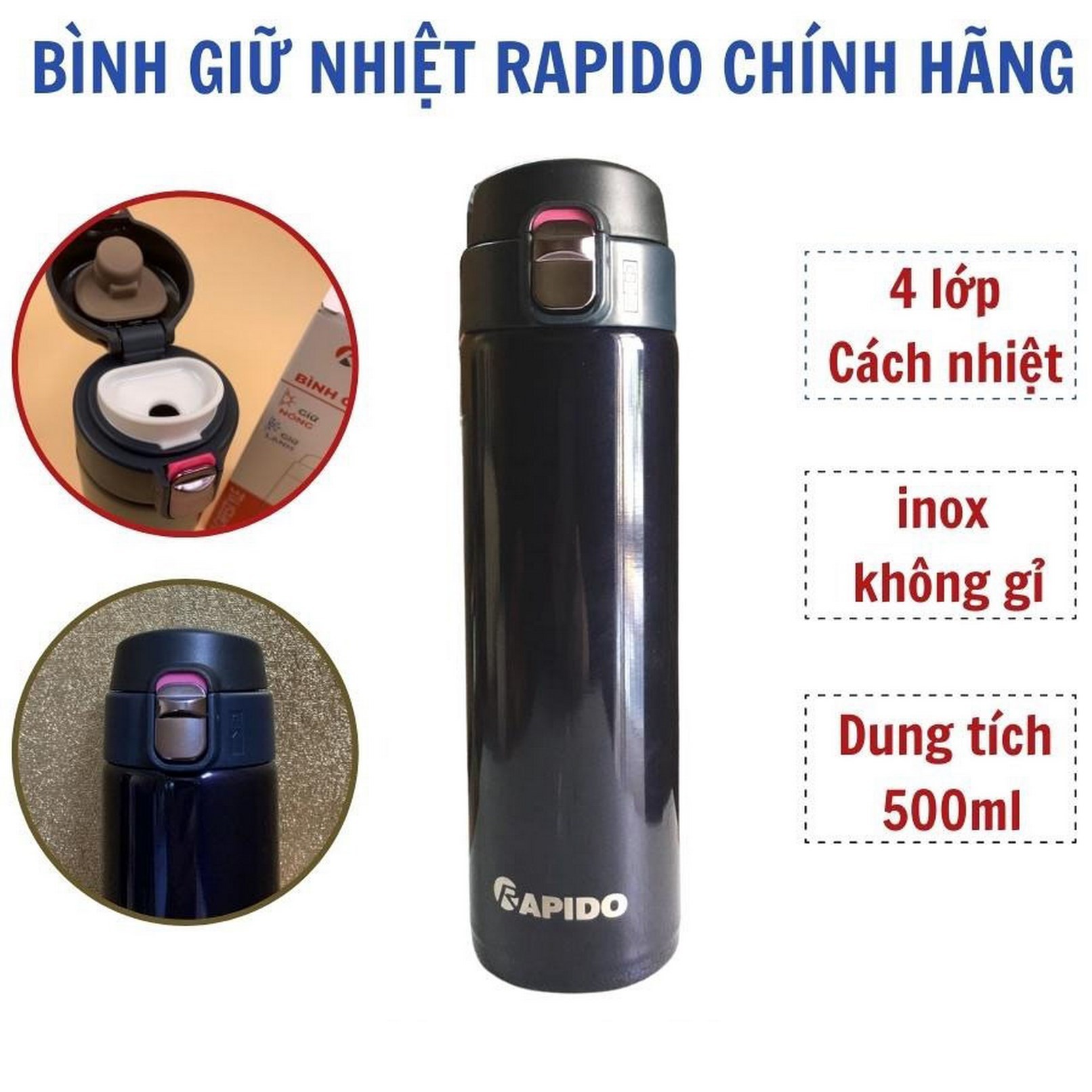 Bình giữ nhiệt Rapido dung tích 500ml