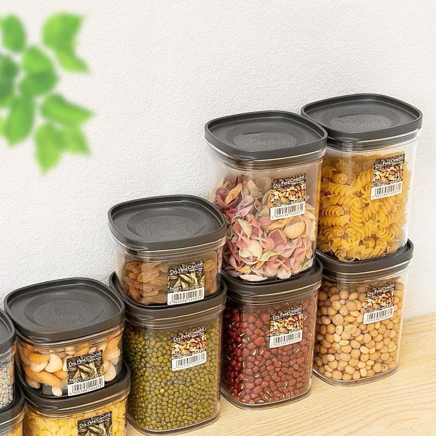 Hộp nhựa đựng thực phẩm khô canister 520ml (nắp đen)