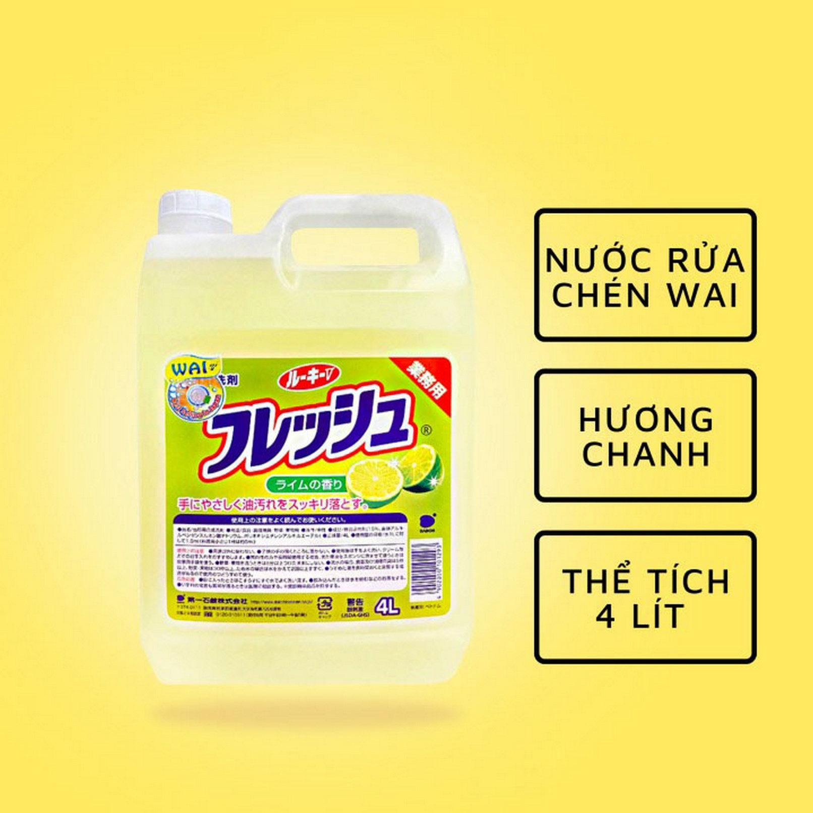 Nước rửa chén bát WAI nhật 4 lít