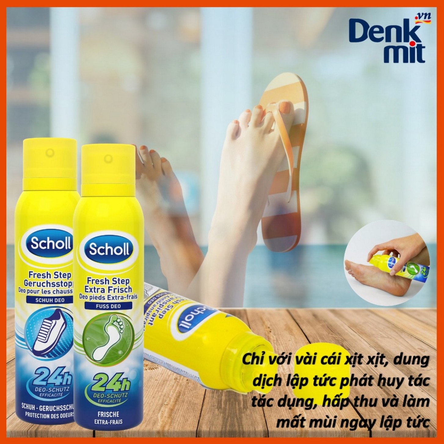 Xịt khử mùi chân Scholl Fuss Deo vàng