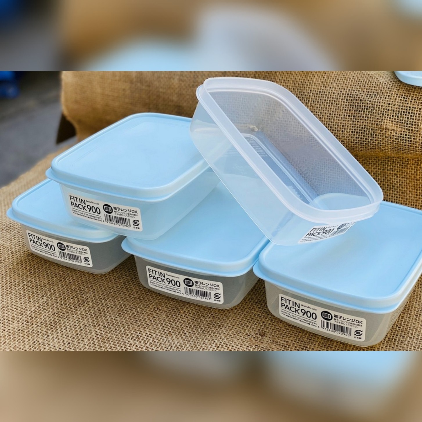 Hộp nhựa nắp dẻo 900ml xanh mint