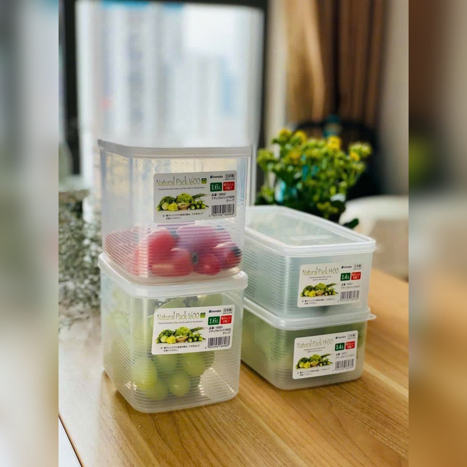 Hộp thực phẩm vuông 1600ml Inomata