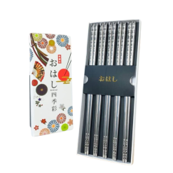 Đũa inox Hoa Anh Đào trắng Shikisai ST-1189 Nhật Bản