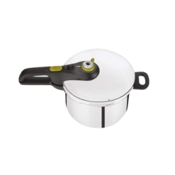 Nồi áp suất cơ inox Tefal Secure 5 Neo 6L - tay cầm đen, núm vặn xanh lá