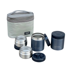 Bộ hộp cơm giữ nhiệt 4 hộp, dung tích 1200ml, màu xanh đậm